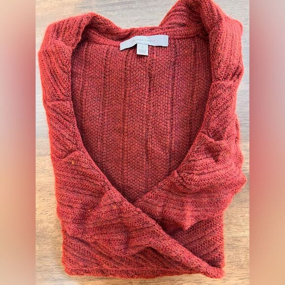 Vintage Oxblood Wool Alpaca Silk Knit Babydoll Sweater Top S Vamp Romantic Y2K - Picture 10 of 12
